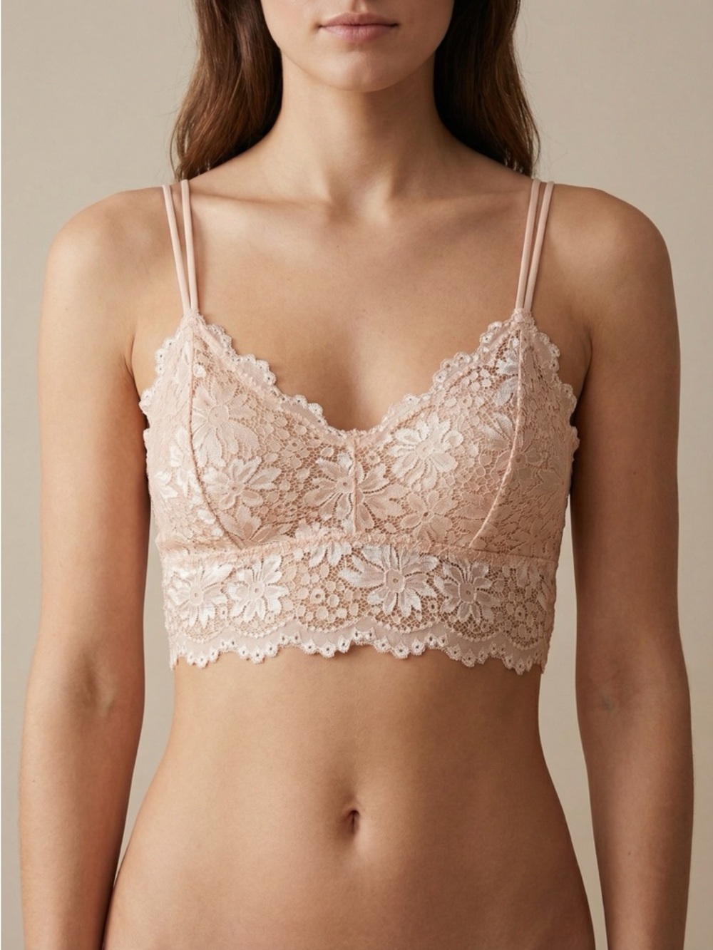 Universal Standard Floral Lace Bralette in Blush L-XL